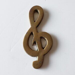 Vintage Brass Treble Paperweight